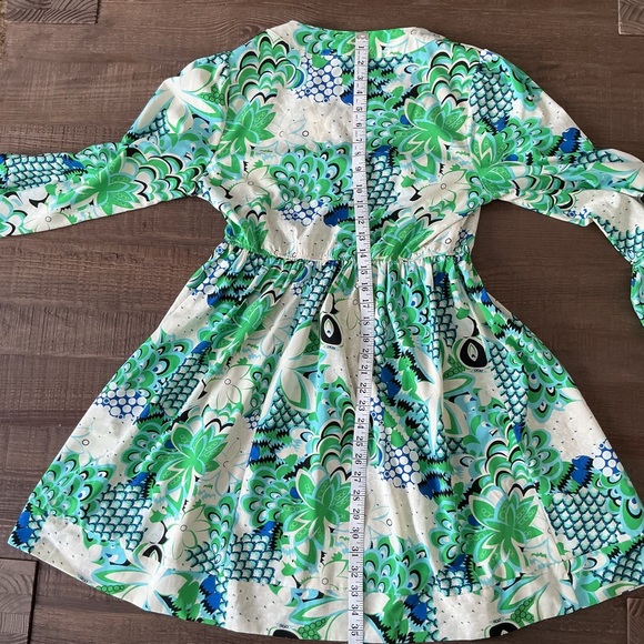 Jodifl Long Puffer Sleeve Belted Floral Dress Size Medium - Picture 5 of 10